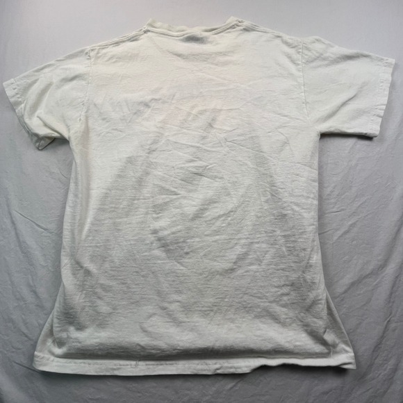 Vintage Michigan Wolverines Football TShirt Medium White 90s NCAA Helmet Graphic - Picture 7 of 7